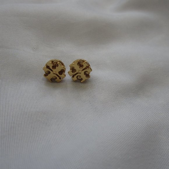 Tory Burch Jewelry - Tory Burch SMALL Gold Stud Logo Earrings Raised